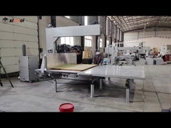 수동 알루미늄 작업 테이블 높은 절단과 함께 네 가이드 휠 수직 칼 스폰지 절단 기계