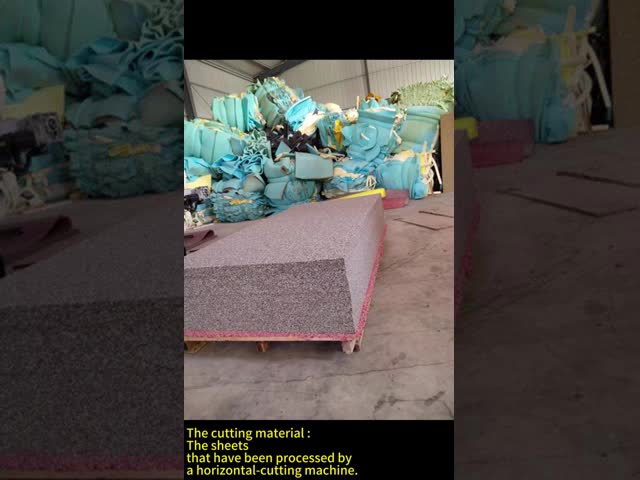 Sponge Cutting Machine Vertical Band Knife PLC HMI Control Foam Block Trimming Splitting to Strip